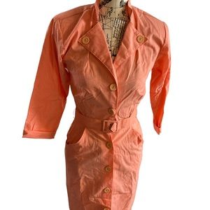 Stefano select forces vintage peach womens button Shoulder Pads  dress 5/6